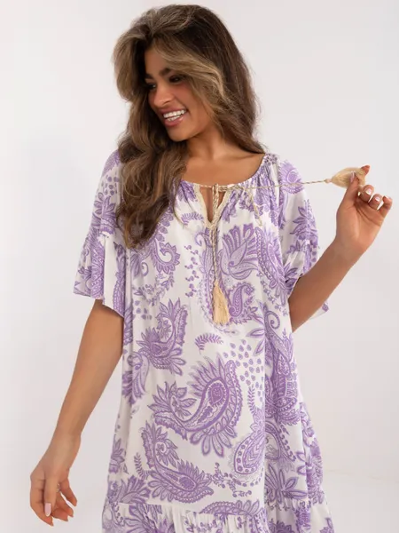 Women's light purple dress with ruffles