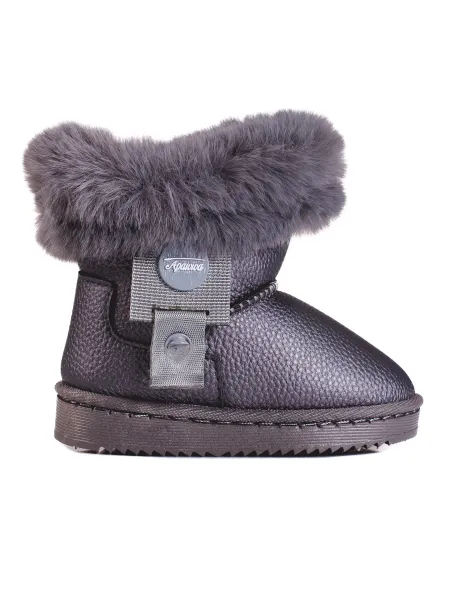 Shelovet gray snow boots for girls with fur