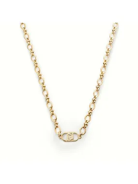 Stylish gold plated necklace with Fashion logo LJ2201