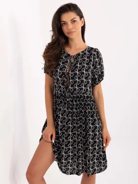Women's black dress with print