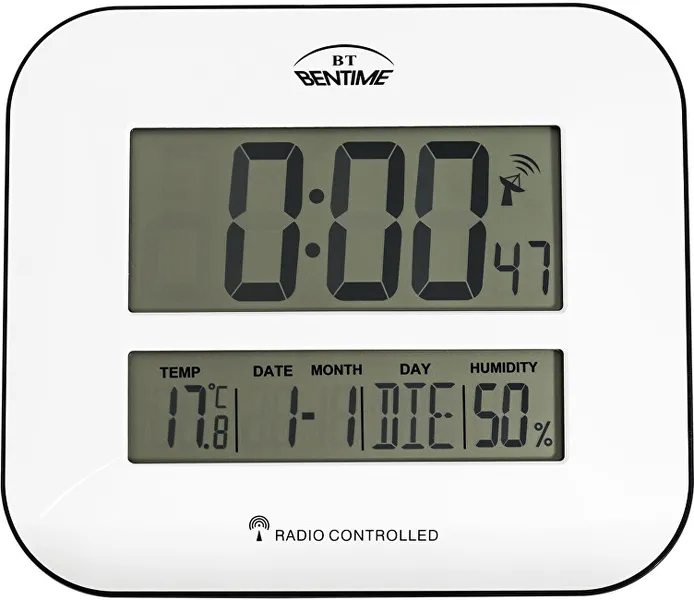 Radio controlled clock/alarm clock with thermometer and hygrometer H17-ET843W