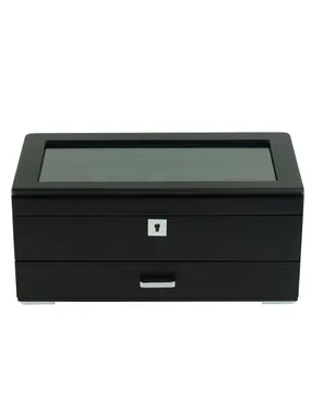 Rothenschild RS-3421-4-BL-GRE Watch Box Black [4] with green velvet + Drawer
