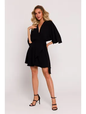 M785 Mini dress with flared bottom - black