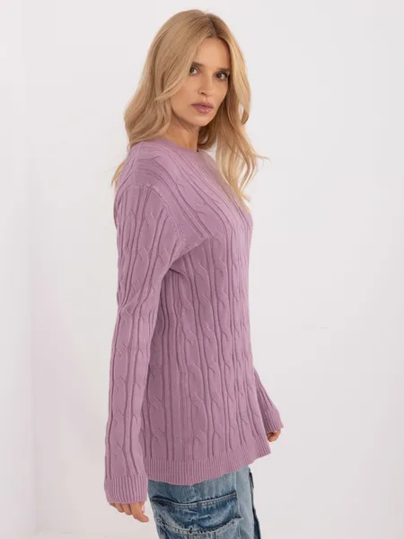 Women's purple Cable knit sweater