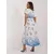 Women's white and blue dress with a print