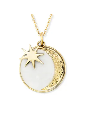 Gold-plated necklace Moon and star ERN-MOON-PE-G