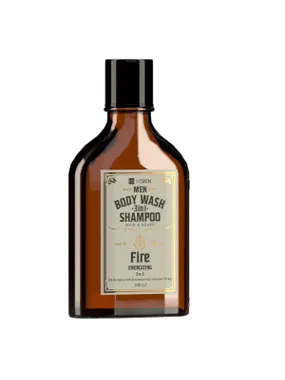 Men Whisky Body Wash and Hair and Beard Shampoo 3in1 Fire 100ml