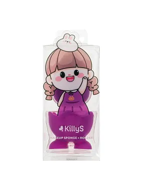 Tamagotchi Girl makeup sponge with stand Violet 1pc.
