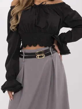 Women's gray flared skirt