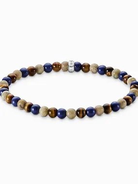Thomas Sabo A2183-531-7-L19 Unisex Bead Bracelet in shades of brown and blue