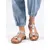 Silver women's sandals with decorations