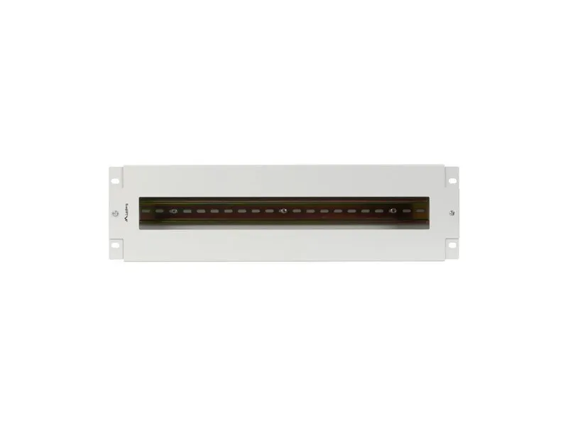 Voltage distribution panel 3U 19 inches with DIN ts-35 rail, grey