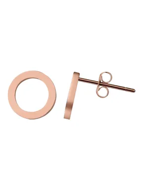 Simple Pink Gold Plated Earrings Rings