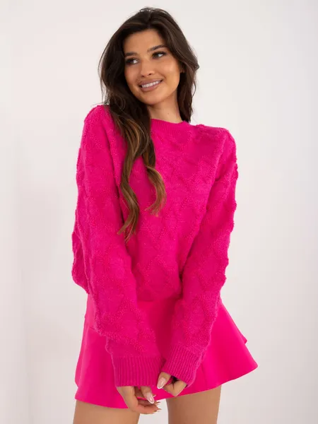 Women's fuchsia oversized sweater