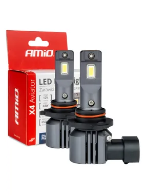LED car bulbs x4 series aviator hb3/hir1 9011/h10 6500k canbus amio-03766