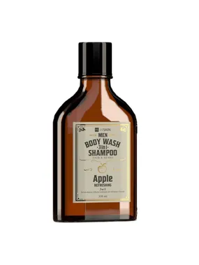 Men Whisky Body Wash and Shampoo for Hair and Beard 3in1 Apple 330ml