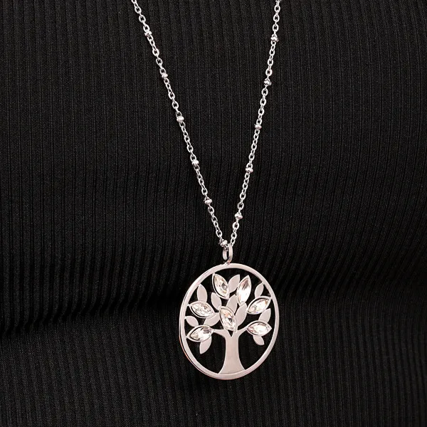 Charming steel necklace with a pendant Tree of Life Vita SATD16