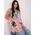 Women's blue dress with a print