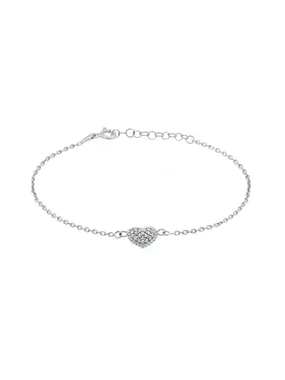 Romantic silver bracelet with heart BR11AW