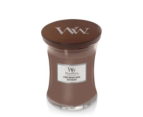 Scented candle vase medium Stone Washed Suede 275 g