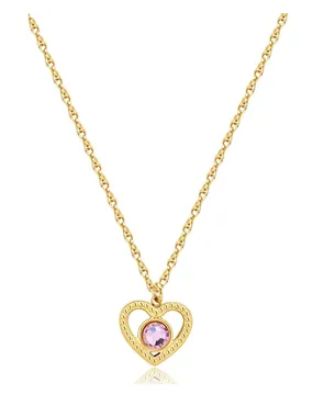 Delicate gold-plated necklace Heart with Lucky Light crystal SKT36