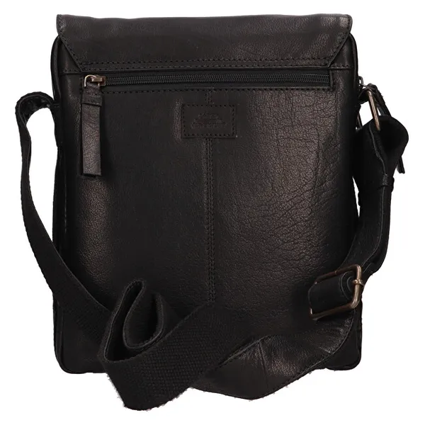 Men's leather crossbody bag 290603 BLK