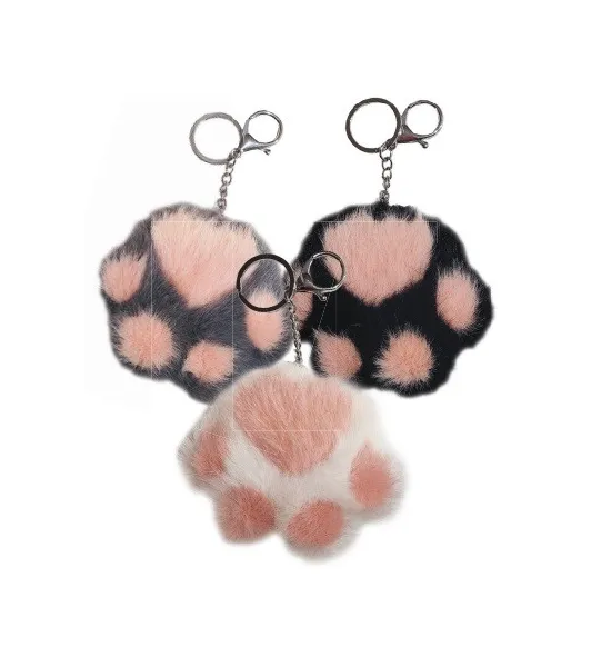 Keychain Paw mix 3 patterns 12 pieces display