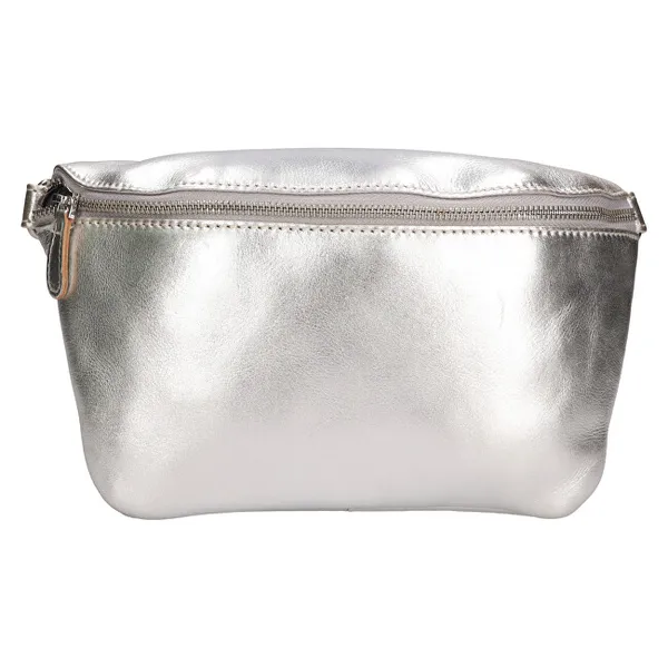 Women's leather waist bag BLC-24-2815 SILVER