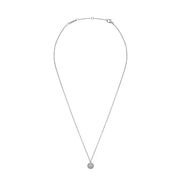Stylish steel necklace with glittering ball Pavé DW00400655