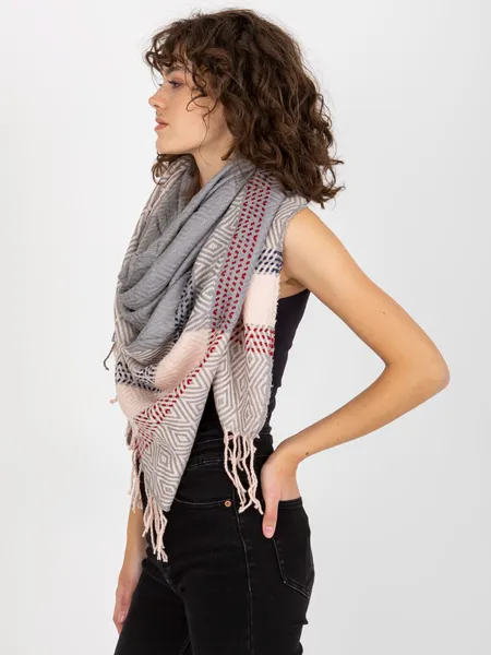 Women's gray-pink Scarf shawl / scarf / cowl