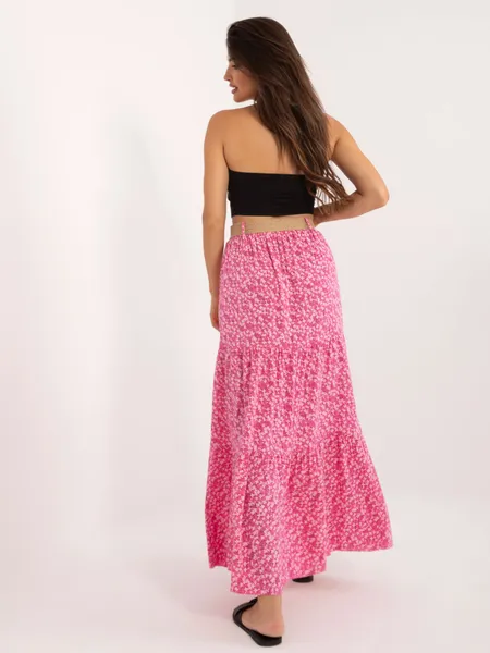 Women's pink ruffle skirt