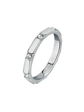 Stylish steel ring with Motown SALS85 crystals