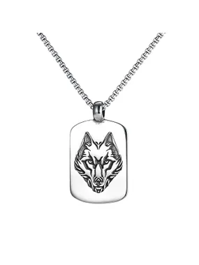 Modern steel necklace Wolf VGX1824
