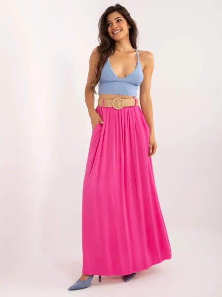 Women's dark pink flared skirt