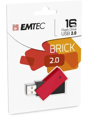 Emtec C350 Brick USB flash drive 16 GB USB Type-A 2.0 Black,Red