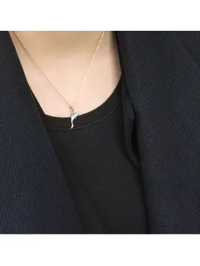 Playful silver pendant in the shape of a dolphin AGH554L