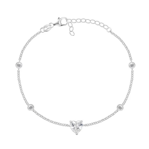 Charming silver bracelet with zircons BRC93W