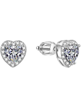 Glittery heart earrings AGUP1486S