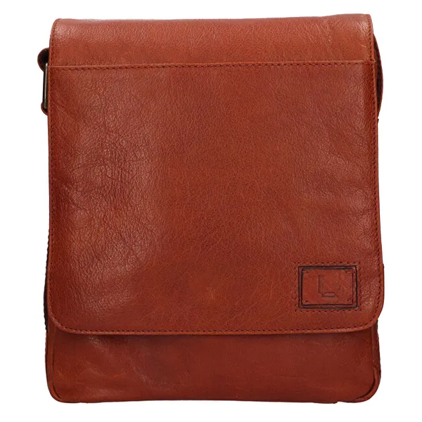 Men's leather crossbody bag 290603 COGNAC