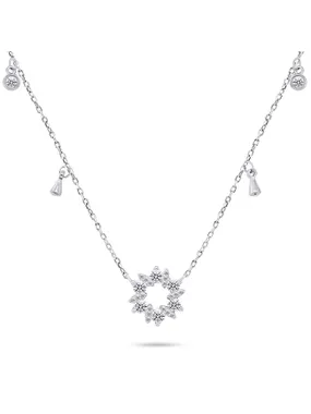 Beautiful silver necklace with zircons NCL92W