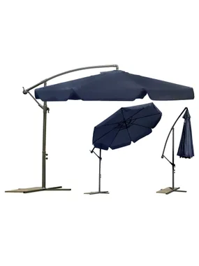 Folding garden umbrella 8 segments navy 350cm