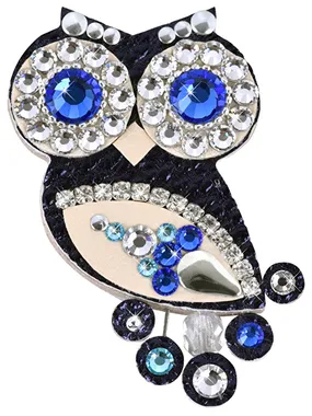 Small owl blue brooch II.