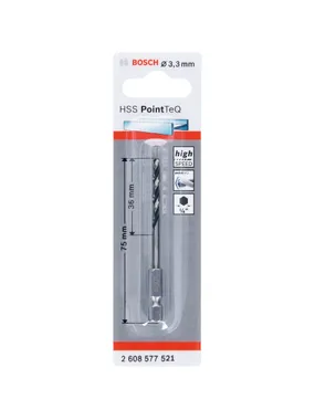 HSS twist drill PointTeQ Hex, Ø 3.3mm