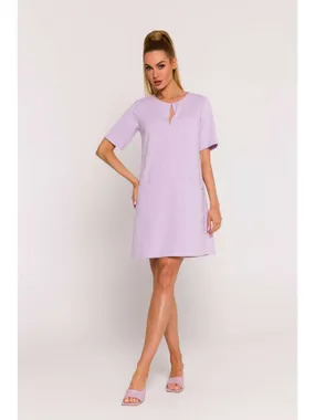 M788 A-line dress with pockets - violet