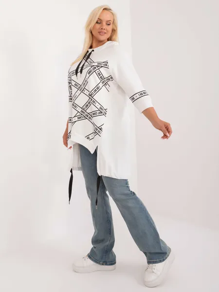 Women's ecru plus size tunic