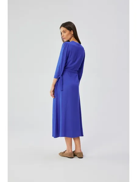 S365 Midi dress with tied cuffs - blue