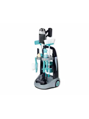 Cleaning trolley with vacuum cleaner