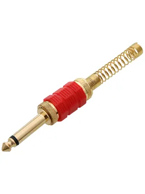 1233# plug jack 6.3 mono gold hq red`