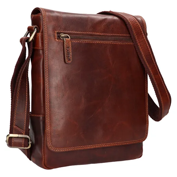 Men's leather crossbody bag LG-655 BRN