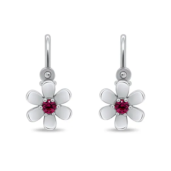 Design girl's silver earrings Flowers EA194W